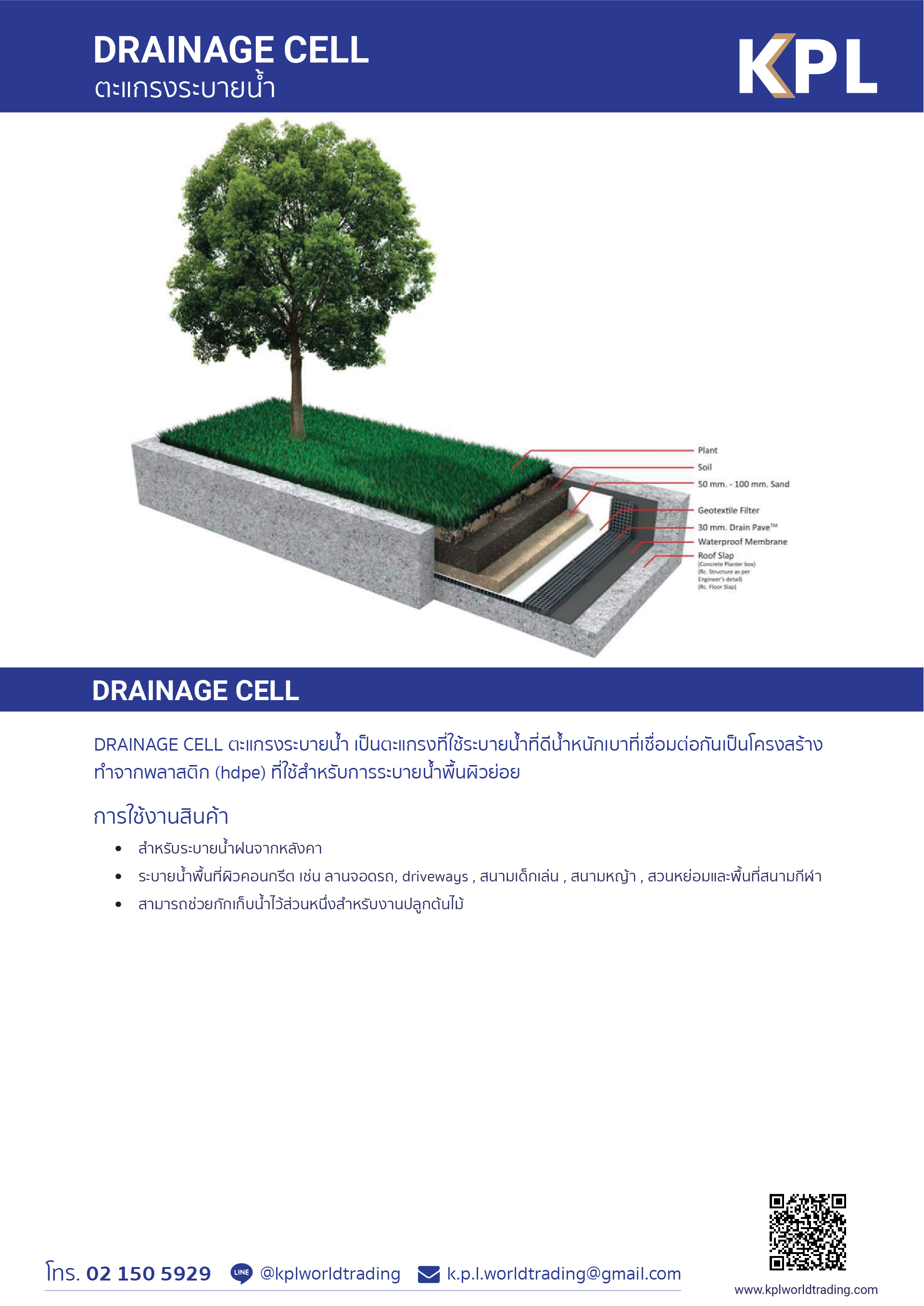 ตะแกรงระบายน้ำ Drainage Cells